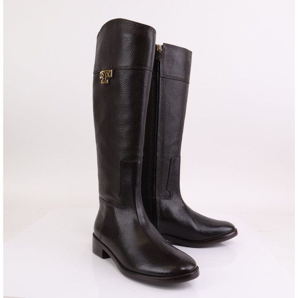 Tory Burch JOANNA Riding Boot Tumbled Leather in Coconut 8.5, 9 $595+ - Picture 2 of 7